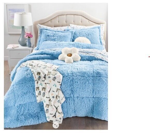 Whim by Martha Stewart Collection Shaggy Faux Fur Full/Queen 3-Pc. Comforter Set - £71.18 GBP