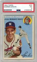 1954 Topps Warren Spahn #20 PSA 3 P1308 - £51.82 GBP