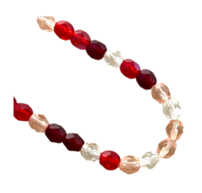 30 Preciosa Czech Fire Polished Glass 6mm Round Sweetheart Red Pink Mix Beads - £3.15 GBP