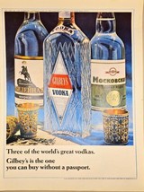 GILBEY&#39;S VODKA - Buy without a passport -  1966 Vintage Print Ad - $9.96