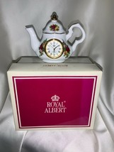Royal Albert Old Country Roses Fine China New in Box Mini Teapot Clock ⏰ - £43.86 GBP
