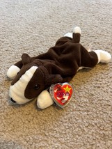 TY Beanie Baby BRUNO The Bull Terrier Dog Plush Retired 1997 w/Tag PE Pe... - £7.46 GBP