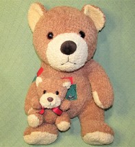1999 TEDDY BEAR PATCHES 16&quot; PLUSH WITH BABY CUB VINTAGE KIDS PREFERRED S... - $22.50