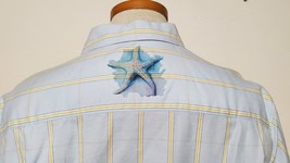 L Indigo Palms by Tommy Bahama IP3986 BLUE Shirt &#39;Kilmer&#39; Starfish Graphic - £22.94 GBP