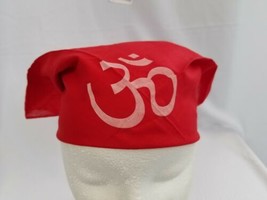 Sikh Hindu Punjabi India Red OM  bandana Head Wrap Gear Rumal Handkerchief Gift - £4.41 GBP