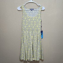 WHITE MARK Couture Collection Stretch dress yellow white sz s new - £18.92 GBP