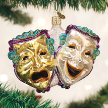 Old World Christmas Comedy And Tragery Glass Theater Mask Xmas Ornament 36195 - £20.61 GBP