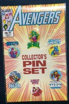 AVENGERS Collector&#39;s Pin Set (1989) on sealed card She-Hulk  Scarlet Witch FINE - £11.68 GBP