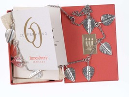 Rare/retired James Avery 60th Anniversary Shimmering Leaves Sterling Necklace - £532.24 GBP