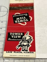 Vintage Matchbook Cover  Tower View Restaurant Lake Placid, FL  gmg - £9.70 GBP