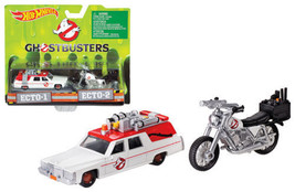 Ghostbusters 3 Movie Cadillac 1/64 &amp; Bike 1/50 Scale Diecast Model by Ho... - £46.98 GBP