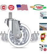 Industrial-Grade Office Chair Casters, Silent Gliding Wheels for All Flo... - $1,474.61 MXN