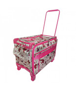 Tutto 1XL Sewing Machine Trolley Rose Gray with Pink Daisies Pink Frame - $398.95