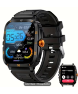 Military Smartwatch 55 mm Black Case Black Silicone Watch for Men - $25.11