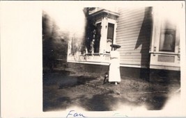 RPPC Lovely Women Large Sun Hat in Yard c1907 Postcard Z30 - £6.35 GBP