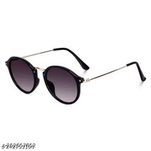 Women Black Metal &amp; Plastic Round , UV Protected Sunglasses (Pack of 1 b... - $474.76 MXN