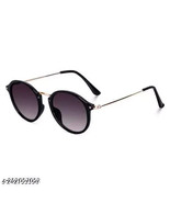 Women Black Metal &amp; Plastic Round , UV Protected Sunglasses (Pack of 1 b... - $474.03 MXN