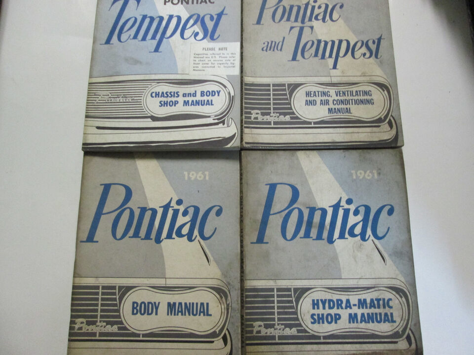 1961 GM Pontiac Tempest Service Repair Workshop Manual 4 Volume Factory ... - $158.09