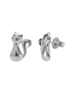 Sterling Silver Swirl Tail Cat Post Earrings - $20.36 CAD