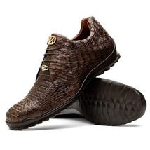 Kratos Genuine Caiman Crocodile Fashion Sneaker Brown image 2