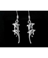 Vintage Dolphin Earrings 925 Silver Gift For Her - £9.00 GBP