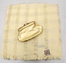 VTG Purse Evening Clutch Small Gold Metallic 1950S Plus NWT ECHO Scarf - $39.20