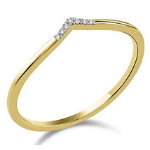 Naturel Diamant Accents Cuverd Anneau de Mariage 14K Argent Plaqué or Jaune - £106.52 GBP