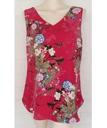 Chico&#39;s 1 M 8 10 Reversible Pink Floral &amp; Scarf Print Crepe Tank Top - €15,45 EUR
