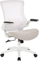Office Star White Screen Back Manager&#39;S Office Chair With, Linen Stone F... - £71.17 GBP