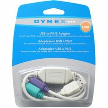 New Dynex DX-USBPS2 USB-to-PS/2 Kvm Mouse Keyboard Port Adapter Cable Converter - £4.38 GBP