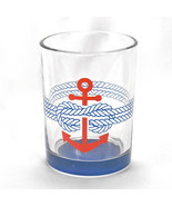 Vintage Nautical Red and Blue Anchor Double Knot Old Fashioned 12 oz. Glass - $367.33 MXN