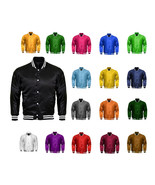 Varsity-Superior Quality New-satin-Jacket-with-satin-Sleeves - £42.99 GBP