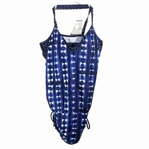 Athleta Side Scrunch Tankini Top Womens Size 38 b/c Blue Tie Dye Mashiko - $639.52 MXN