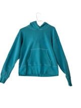 J CREW Womens Sweatshirt Teal Blue Pullover Hoodie Long Sleeve Size Small - $12.47
