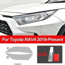 2 Pcs For  RAV4 2019 2020 XA50 Car Headlight Tint Black Protective Film Protecti - £53.69 GBP