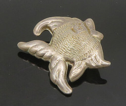 MEXICO 925 Silver - Vintage Shiny Etched Hollow Fish Motif Brooch Pin - BP9313 - £54.06 GBP