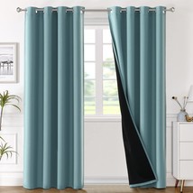 H.Versailtex 100% Blackout Curtain Panels 84 Inches Long Thermal, Gray Mist - £48.98 GBP