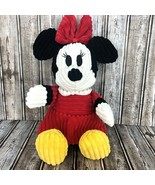Disney Parks Minnie Mouse Corduroy Classic Ribbed Stuffed Plush Doll Red... - £27.56 GBP