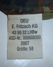 German Army utility cap size 58 (medium-large) E. Fritzsch 2007 - $15.00