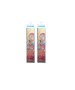 2 Greek Orthodox Byzantine Virgin Mary with Jesus Icon Tapestry Cloth Bookmarks - $11.30