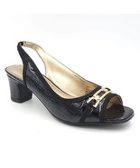 Karen Scott Women Peep Toe Slingback Heel Jerricca Size US 5.5M Black Cr... - £27.61 GBP