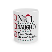 Naughty Nice Ceramic Mug | Holiday Gift Christmas Mug Funny Santa Coffee... - $14.20+
