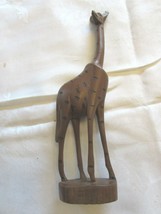 Vintage Hand Carved 12&quot; Wood Giraffe Wooden 34877 - £36.92 GBP