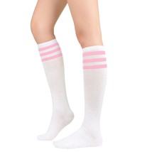Outdoor Athletic Socks For Women Soft Knee High Socks Tall Athletic Socks Stripe - £14.60 GBP