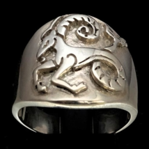Sterling silver Capricorn ring Zodiac Horoscope Goat symbol Earth Star sign high - £68.36 GBP