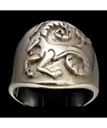 Sterling silver Capricorn ring Zodiac Horoscope Goat symbol Earth Star s... - £66.56 GBP