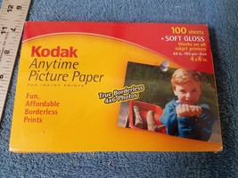 Kodak Anytime Picture Photo Paper Soft Gloss 4x6 100 Sheets - £3.71 GBP