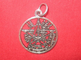 23MM Silver Pewter Wiccan Tetragrammaton Pentagram Star Pendant Charm Necklace - £4.73 GBP