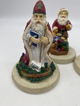 Vintage Ellies Kitchen Santas of World Cookie Press set of 3 Display Figurine - £22.30 GBP