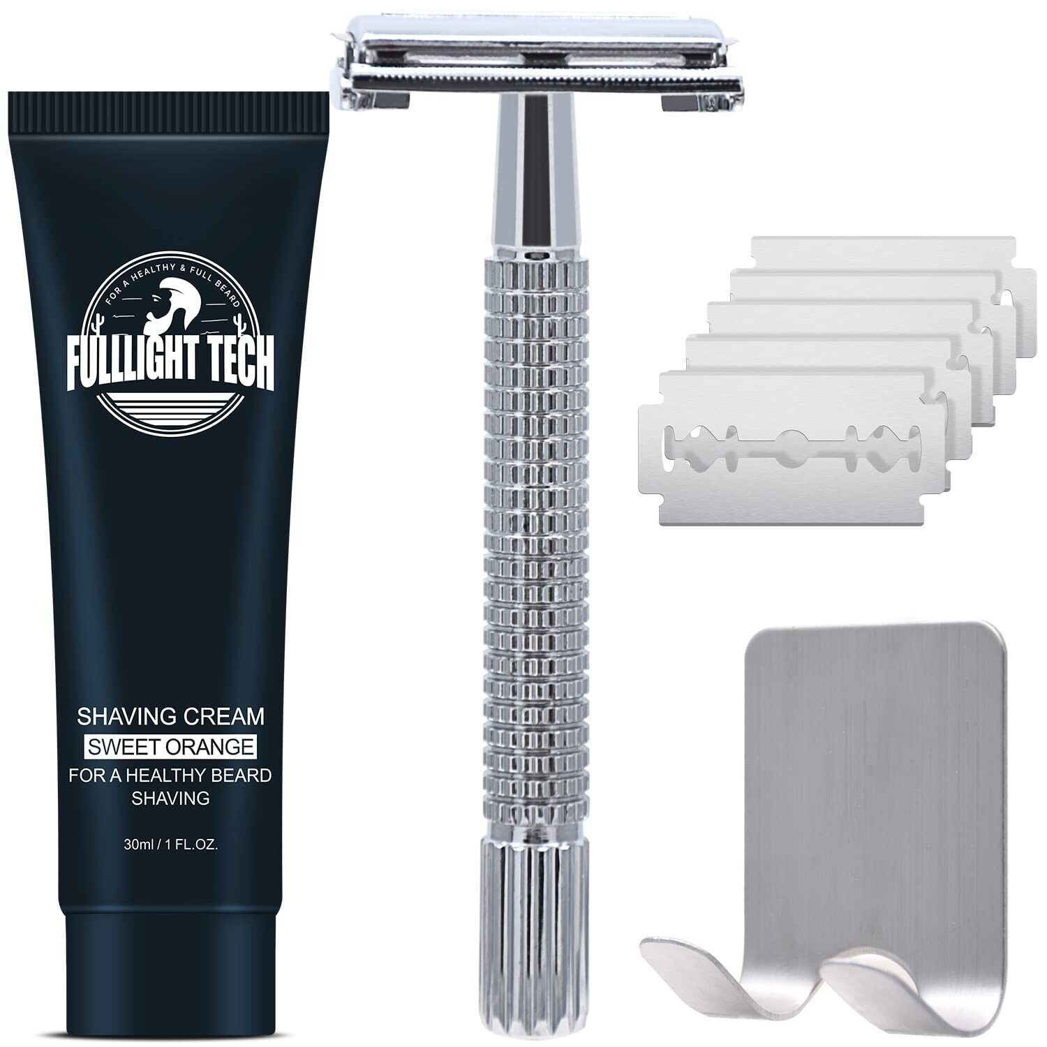 Safety Razor Set for Men Women w/Razor Stand,Razor Refills,Shaving Cream... - $12.86